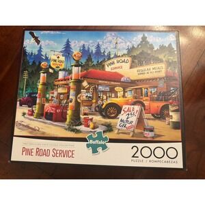 Pine Road Service Gas Station 2000 Piece Jigsaw Puzzle Buffalo 38.5" X 26.5"